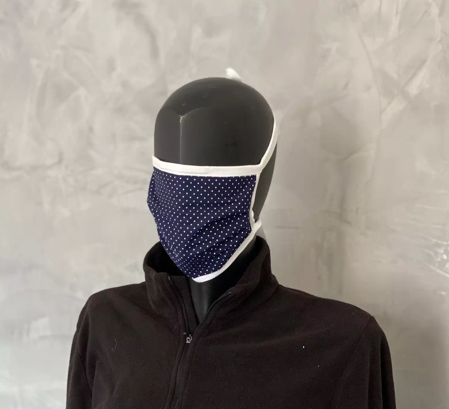 Oechermaske-dunkelblau-dotted